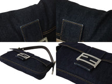 Load image into Gallery viewer, FENDI フェンディ マンマバケット ワンショルダーバッグ 26425 デニム レザー ネイビー シルバー金具 美品 中古 4b002120ff