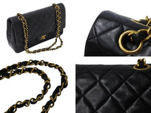 Load image into Gallery viewer, 極美品 CHANEL シャネル マトラッセ25 Wフラップ Wチェーンショルダーバッグ 3番台 ラムスキン ココマーク ブラック ゴールド金具 中古 4b002136