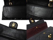 Load image into Gallery viewer, 極美品 CHANEL シャネル マトラッセ25 Wフラップ Wチェーンショルダーバッグ 3番台 ラムスキン ココマーク ブラック ゴールド金具 中古 4b002136