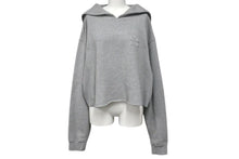 Load image into Gallery viewer, MIU MIU ミュウミュウ 22AW Logo-Embroidered Sailor-Coller Sweatshirt ロゴ刺繍 セーラーカラー スウェット グレー サイズS 美品 中古 4b002151