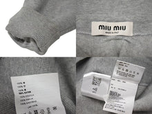 Load image into Gallery viewer, MIU MIU ミュウミュウ 22AW Logo-Embroidered Sailor-Coller Sweatshirt ロゴ刺繍 セーラーカラー スウェット グレー サイズS 美品 中古 4b002151