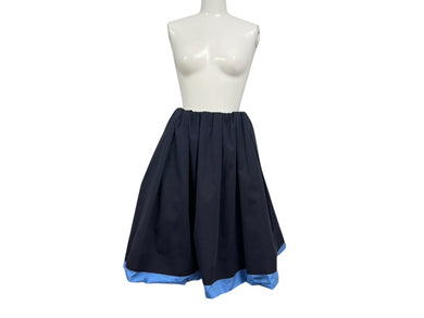 MIUMIU ミュウミュウ Pleated Poplin Skirt プリーツ ポプリンスカート 24AW MG2318 サイズ36 ネイビー ブルー 美品 中古 4b002152
