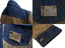Load image into Gallery viewer, DOLCE &amp; GABBANA D&amp;G ドルチェアンドガッバーナ ツイード デニム 切り替え ロングコート ブラウン サイズXS 美品 中古 4b002153
