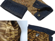 Load image into Gallery viewer, DOLCE &amp; GABBANA D&amp;G ドルチェアンドガッバーナ ツイード デニム 切り替え ロングコート ブラウン サイズXS 美品 中古 4b002153