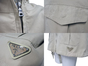 PRADA プラダ 2010年製 ラッピングストラップ ショートレングスコート 88721J ベージュ サイズS 美品 中古 4b002154