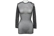 Load image into Gallery viewer, 極美品 BALENCIAGA バレンシアガ 23FW クリスタル メッシュ ミニドレス 748657 3D2B4 ブラック サイズS 中古 4b002156