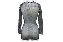 Load image into Gallery viewer, 極美品 BALENCIAGA バレンシアガ 23FW クリスタル メッシュ ミニドレス 748657 3D2B4 ブラック サイズS 中古 4b002156