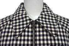 Load image into Gallery viewer, 極美品 MIU MIU ミュウミュウ 22AW ギンガムチェック ショートブルゾン ML919 S231 1209 ブラック ホワイト サイズ36 中古 4b002157