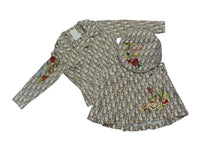Load image into Gallery viewer, CHRISTIAN DIOR クリスチャンディオール baby Dior トロッター柄 花柄刺繍 ジャケット スカート ハット 3点セット ベージュ サイズ3A 美品 中古 4b002158