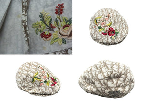 CHRISTIAN DIOR クリスチャンディオール baby Dior トロッター柄 花柄刺繍 ジャケット スカート ハット 3点セット ベージュ サイズ3A 美品 中古 4b002158