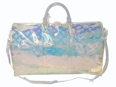 新品同様 LOUIS VUITTON ルイヴィトン キーポル バンドリエール50 ボストンバッグ M53271 PVC プリズム ビニール マルチカラー 中古 4b002162