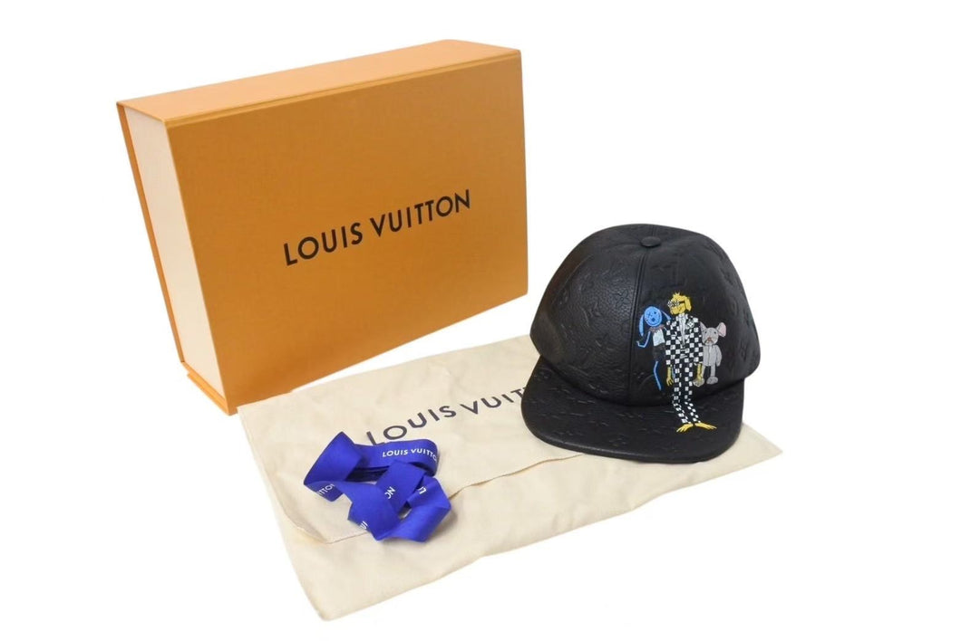 極美品 LOUIS VUITTON ルイヴィトン ヴァージルフレンズキャップ mp2943 モノグラム サイズ60 ブラック 美品 中古 4b002170
