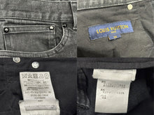 Load image into Gallery viewer, LOUIS VUITTON ルイヴィトン デニムパンツ ヴァージル期 H1D70WDKN ブラック シルバー金具 サイズ34 美品 中古 4b002174