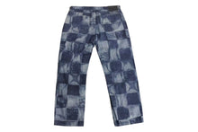 画像をギャラリービューアに読み込む, 極美品 LOUIS VUITTON ルイヴィトン ダミエソルト チェック柄デニムパンツ RM212M DR0 HLD03W ブルー コットン ゴールド金具 中古 4b002176