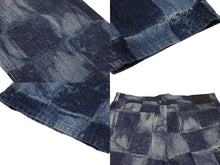 画像をギャラリービューアに読み込む, 極美品 LOUIS VUITTON ルイヴィトン ダミエソルト チェック柄デニムパンツ RM212M DR0 HLD03W ブルー コットン ゴールド金具 中古 4b002176