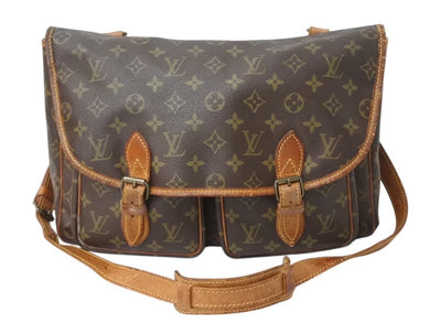 LOUIS VUITTON ルイ ヴィトン ジベシエールGM ショルダーバッグ モノグラムキャンバス ブラウン ゴールド金具 美品 中古 4b002177