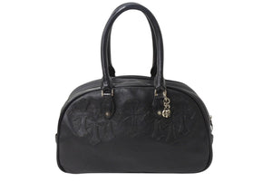 CHROME HEARTS クロムハーツ 新型 スモール ジムバッグ セメタリークロスパッチ ボストンバッグ CHチャーム ブラック 美品 中古 4b002198