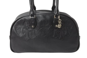 CHROME HEARTS クロムハーツ 新型 スモール ジムバッグ セメタリークロスパッチ ボストンバッグ CHチャーム ブラック 美品 中古 4b002198