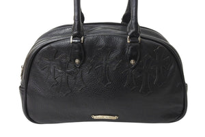 CHROME HEARTS クロムハーツ 新型 スモール ジムバッグ セメタリークロスパッチ ボストンバッグ CHチャーム ブラック 美品 中古 4b002198