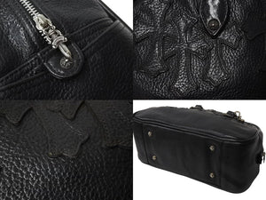 CHROME HEARTS クロムハーツ 新型 スモール ジムバッグ セメタリークロスパッチ ボストンバッグ CHチャーム ブラック 美品 中古 4b002198