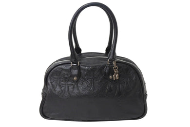 CHROME HEARTS クロムハーツ 新型 スモール ジムバッグ セメタリークロスパッチ ボストンバッグ CHチャーム ブラック 美品 中古 4b002199