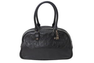 CHROME HEARTS クロムハーツ 新型 スモール ジムバッグ セメタリークロスパッチ ボストンバッグ CHチャーム ブラック 美品 中古 4b002199