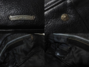 CHROME HEARTS クロムハーツ 新型 スモール ジムバッグ セメタリークロスパッチ ボストンバッグ CHチャーム ブラック 美品 中古 4b002199