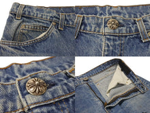 画像をギャラリービューアに読み込む, CHROME HEARTS × Levi&#39;s クロムハーツ リーバイス 517 クロスパッチ デニムパンツ インディゴブルー ブラック サイズ34 美品 中古 4b002200 