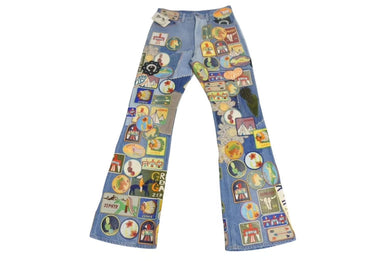 未使用 KAPITAL キャピタル 23AW Rat Flare Jean ワッペンデニムパンツ パッチ K2304LP145 Indigo インディゴ サイズ32 中古 4b002203 