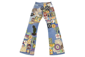 未使用 KAPITAL キャピタル 23AW Rat Flare Jean ワッペンデニムパンツ パッチ K2304LP145 Indigo インディゴ サイズ32 中古 4b002203 