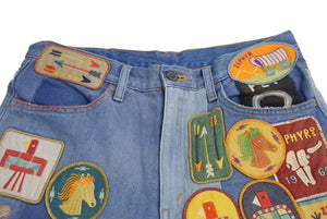 未使用 KAPITAL キャピタル 23AW Rat Flare Jean ワッペンデニムパンツ パッチ K2304LP145 Indigo インディゴ サイズ32 中古 4b002203 