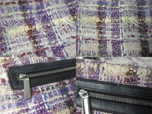 極美品 CHANEL シャネル ツイード ショルダーバッグ 10番台 マルチカラー シルバー金具 レザー 中古 4b002209