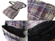 Load image into Gallery viewer, 極美品 CHANEL シャネル ツイード ショルダーバッグ 10番台 マルチカラー シルバー金具 レザー 中古 4b002209