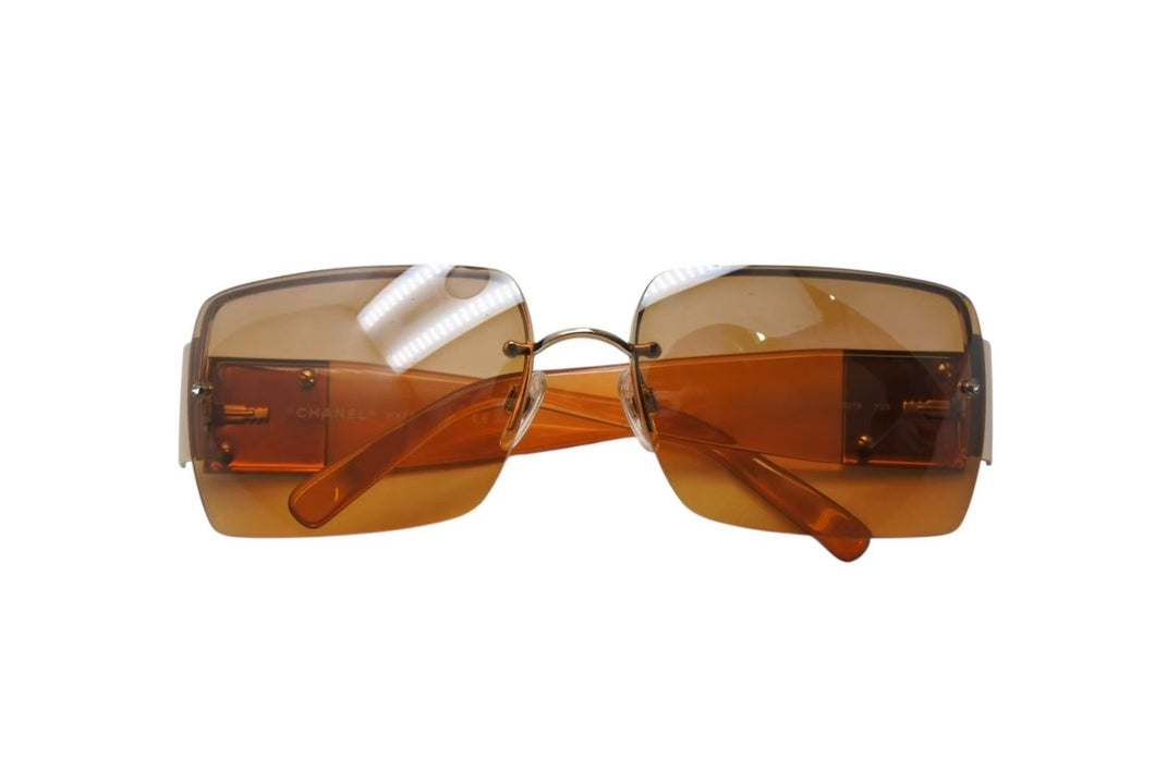 極美品 CHANEL シャネル リムレス サングラス 4095-B c.125/7F