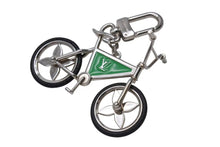 Load image into Gallery viewer, LOUIS VUITTON ルイヴィトン BIJOU DE SAC BIKE ビジューサック バイク チャーム キーホルダー M77148 シルバー グリーン 美品 中古 4b002221