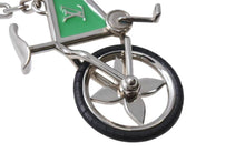 Load image into Gallery viewer, LOUIS VUITTON ルイヴィトン BIJOU DE SAC BIKE ビジューサック バイク チャーム キーホルダー M77148 シルバー グリーン 美品 中古 4b002221