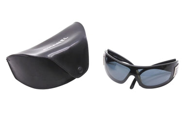 CHANEL シャネル SKI WRAPAROUND シールドサングラス 5085 c.501/87 サイズ110 ココマーク ブラック マグネット式 美品 中古 4b002222