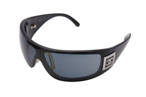 CHANEL シャネル SKI WRAPAROUND シールドサングラス 5085 c.501/87 サイズ110 ココマーク ブラック マグネット式 美品 中古 4b002222