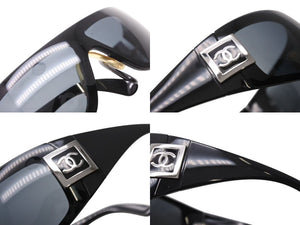 CHANEL シャネル SKI WRAPAROUND シールドサングラス 5085 c.501/87 サイズ110 ココマーク ブラック マグネット式 美品 中古 4b002222