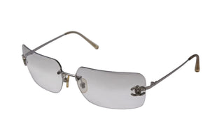 CHANEL シャネル リムレス サングラス 4017-D c.159/6I サイズ62□17 120 ココマーク ラインストーン グラデーション 美品 中古 4b002226