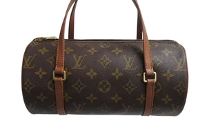 LOUIS VUITTON ルイヴィトン モノグラム パピヨン26 ハンドバッグ M51386 ブラウン ロゴ ゴールド金具 美品 中古 4b002228