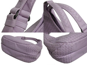 極美品 BOTTEGAVENETA ボッテガヴェネタ ハンドバッグ イントレチャート B03605115H パープル レザー ブラック金具 美品 中古 4b002230