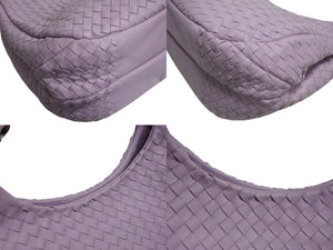 極美品 BOTTEGAVENETA ボッテガヴェネタ ハンドバッグ イントレチャート B03605115H パープル レザー ブラック金具 美品 中古 4b002230