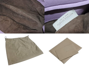 極美品 BOTTEGAVENETA ボッテガヴェネタ ハンドバッグ イントレチャート B03605115H パープル レザー ブラック金具 美品 中古 4b002230