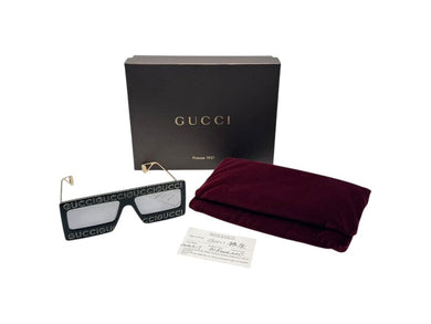 GUCCI グッチ サングラス GG0431S サイズ60□16 145 ブラック ゴールド ラインストーン メタル プラスチック 美品 中古 4b002231