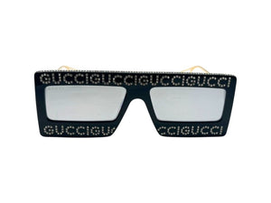 GUCCI グッチ サングラス GG0431S サイズ60□16 145 ブラック ゴールド ラインストーン メタル プラスチック 美品 中古 4b002231