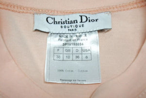 ChristianDior クリスチャンディオール 半袖Tシャツ 3P16155024 サイズ38 デニムロゴ プリント ピンク 美品 中古 4b002238