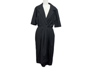 Christian Dior クリスチャンディオール アシンメトリーミディアムドレス 0150FW92 毛 キュプラ ブラック サイズ9 美品 中古 4b002239