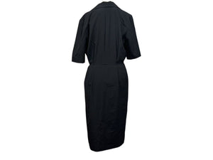 Christian Dior クリスチャンディオール アシンメトリーミディアムドレス 0150FW92 毛 キュプラ ブラック サイズ9 美品 中古 4b002239