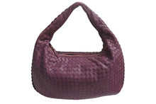 Load image into Gallery viewer, BOTTEGA VENETA ボッテガヴェネタ イントレチャート ホーボー ワンショルダーバッグ レザー パープル ゴールド金具 美品 中古 4b002249